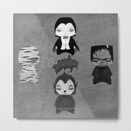 A Boy - Universal Monsters Black & White édition Metal Print