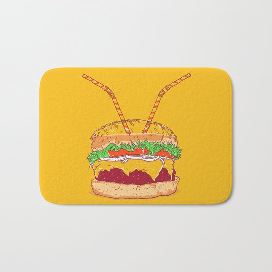 Burger for two Bath Mat