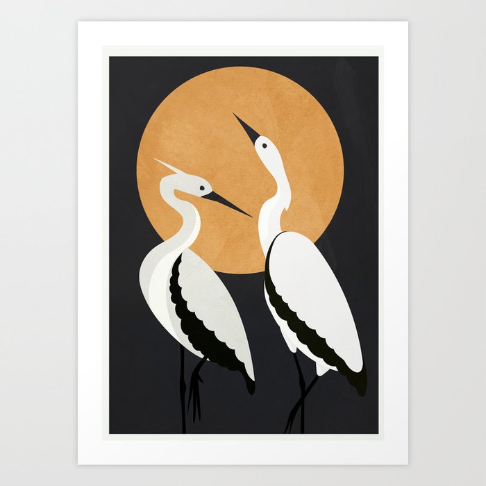 Two Abstract Birds I Art Print