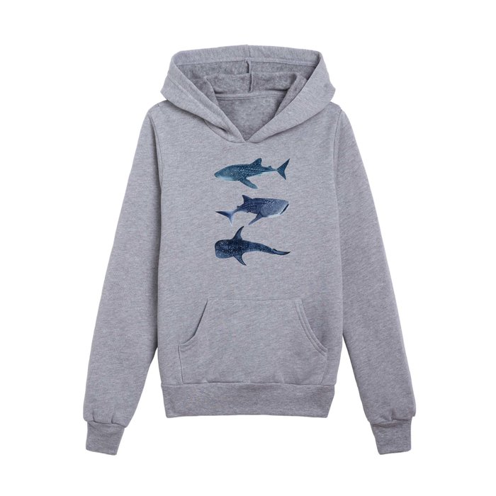 3 WHALE SHARKS- navy blue Kids Pullover Hoodie