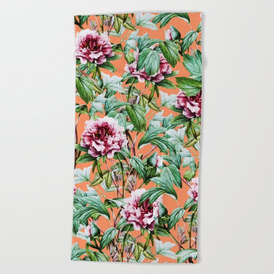 Frosty Florals || #society6 #decor #buyart Beach Towel