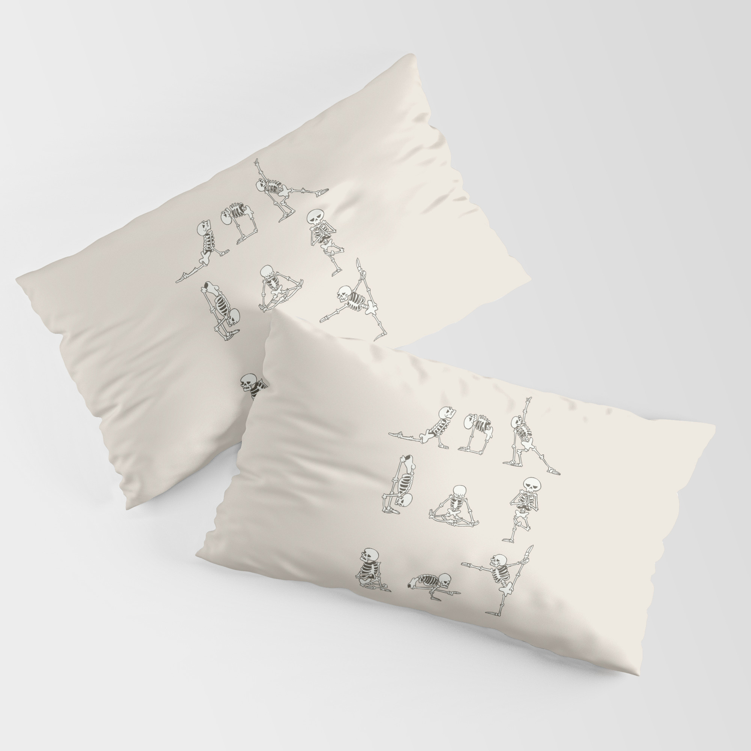 yoga skeleton pillow