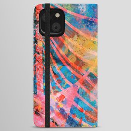 Abstract Tropical Leaves Graffiti Sprayed Paint Art iPhone Wallet Case