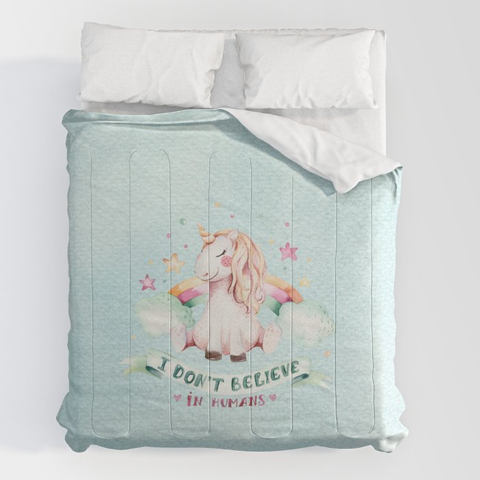 teal unicorn bedding