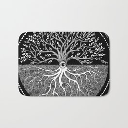 Druid Tree of Life Bath Mat | Mandala, Digital, Ogham, Treeoflife, Curated, Tree, Sun, Christmas, Drawing, Ink Pen 