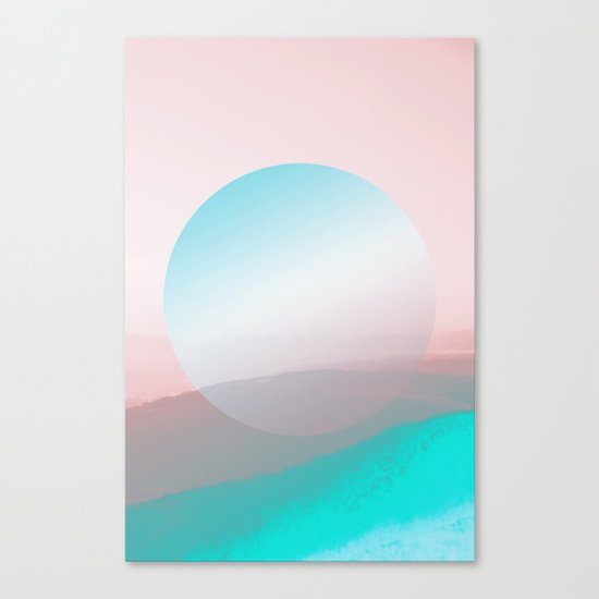 Modern Abstract Pink Blue Canvas Print