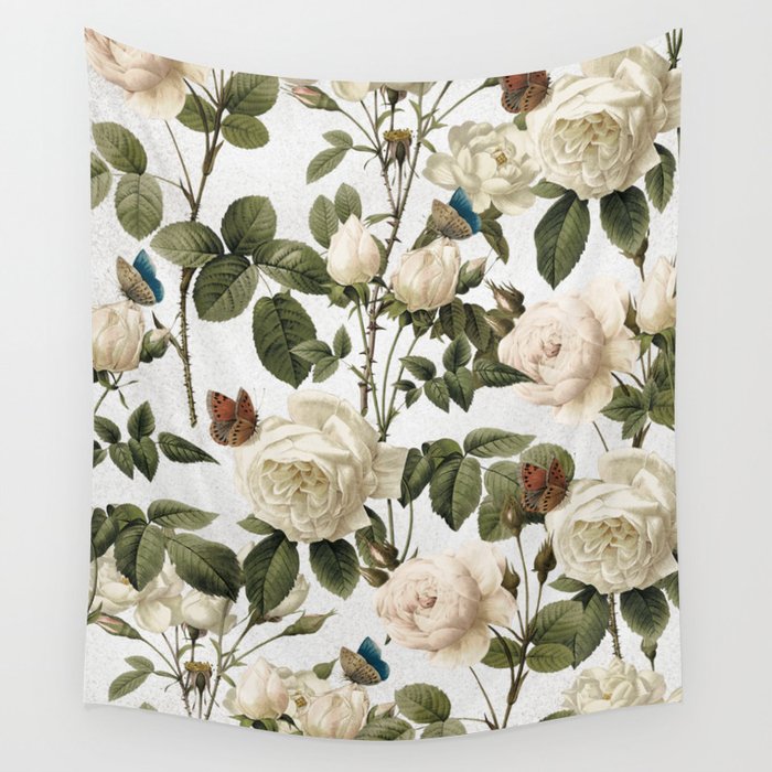 ROSES AND BUTTERFLIES 2 Wall Tapestry