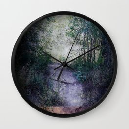 Vintage forest entrance trail Wall Clock