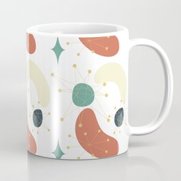 Mid Century Modern Abstract Pattern 22 in Teal, Orange, Yellow and Cream Mug