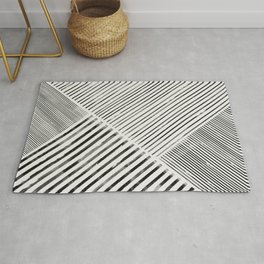 Black and White Stripes, Abstract Area & Throw Rug