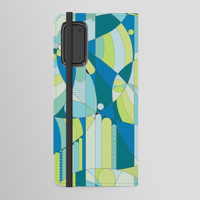 BLUE AND GREEN GEO Android Wallet Case
