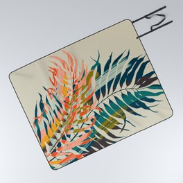colorful palm leaves Picnic Blanket