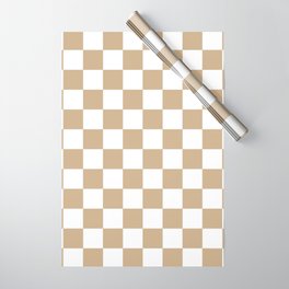Checkered (Tan & White Pattern) Wrapping Paper