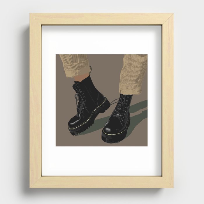 Combat Boots (Taupe) Recessed Framed Print