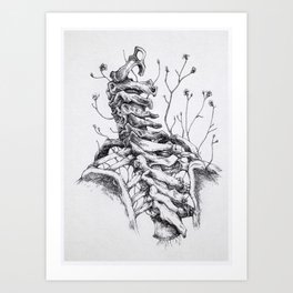 Sono crepe e spine che avanzano tra le vertebre. Art Print