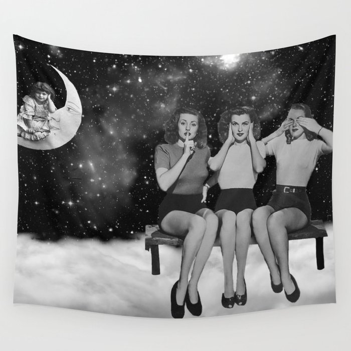 retro space gals Wall Tapestry