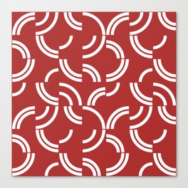 White curves on red background Canvas Print