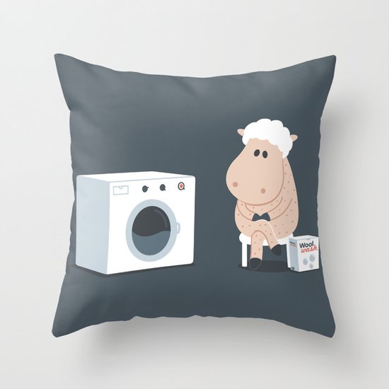 Wool wash Throw Pillow