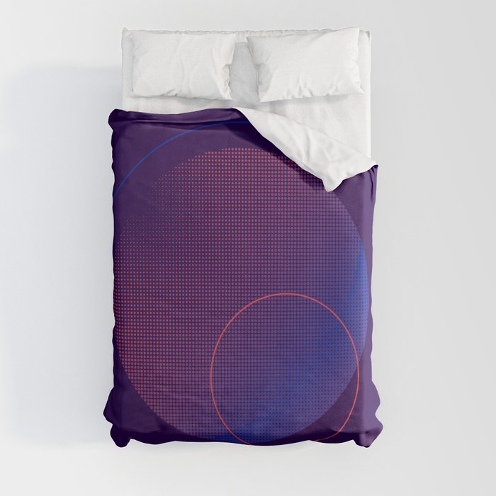Purple and Pink Halftone Badge Duvet Cover
