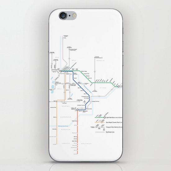 Twin Cities METRO System Map iPhone & iPod Skin