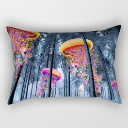 Winter Forest of Electric Jellyfish Worlds Rectangular Pillow