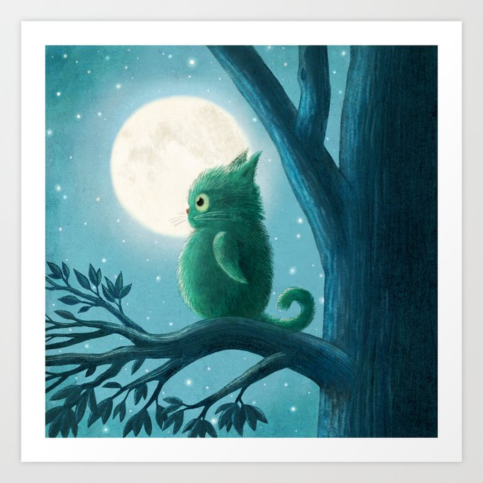 Lunar Catbird Art Print