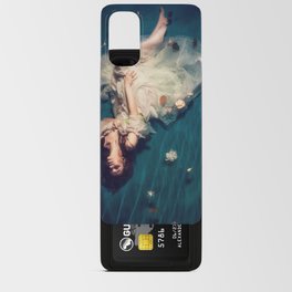 Dreamland and flowers in lily pond; female in white gown floating magical realism fantasy female portrait color photograph / photography Android Card Case