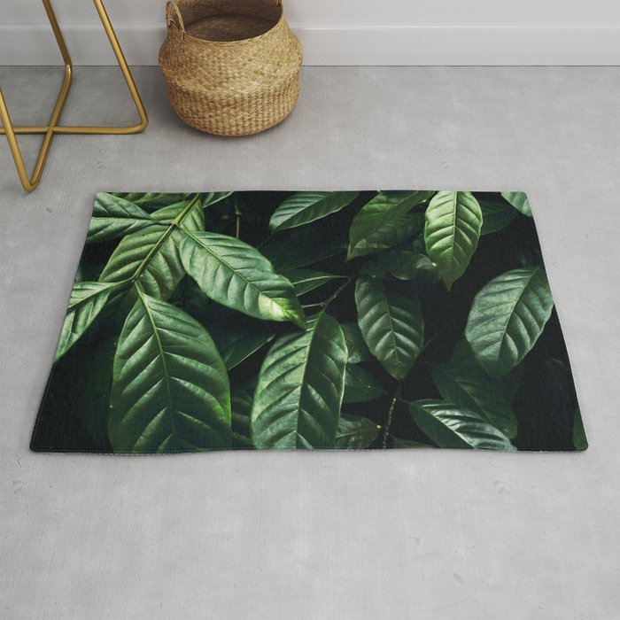 Green Fern Leaves Rug