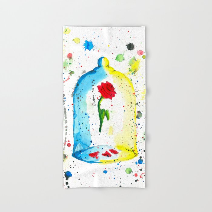 Rose Beauty And The Beast Watercolor Painting Hand Bath