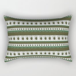Peacock feathers and pansies horizontal pattern Rectangular Pillow