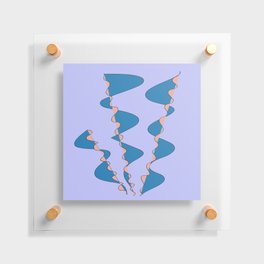 Pink Blue Abstract Plant Geometric Vector Art Floating Acrylic Print