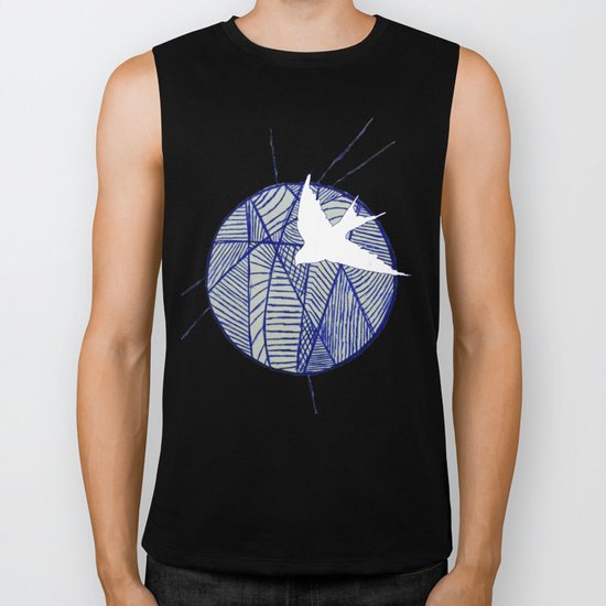 Blue Doodle Biker Tank