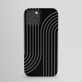 Minimal Line Curvature II Black and White Mid Century Modern Arch Abstract iPhone Case