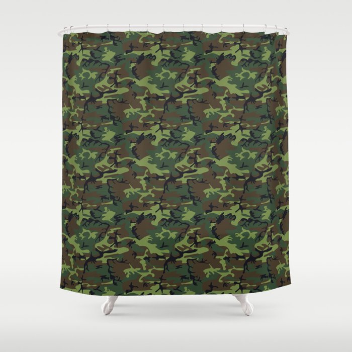 U.S. Woodland Camo Shower Curtain