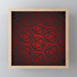 D20 Pattern - Red Black Gradient Framed Mini Art Print