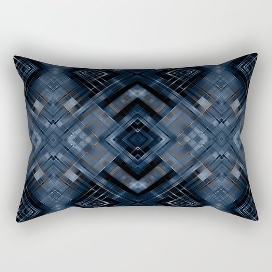 Abstract black blue pattern . Rectangular Pillow