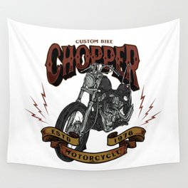 Chopper Motorcycle Wall Tapestry