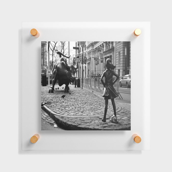 Fearless Girl and the Charging Bull Floating Acrylic Print