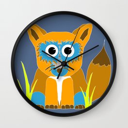 Blue Fox Wall Clock