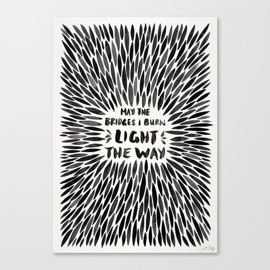 Bridges I Burn – Black Burst Canvas Print