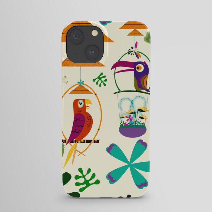 Vintage Modern Tiki Birds iPhone Case