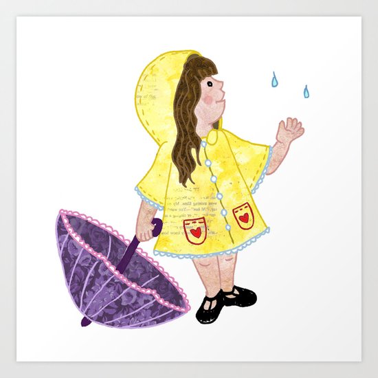Little Miss Rainy Day Art Print