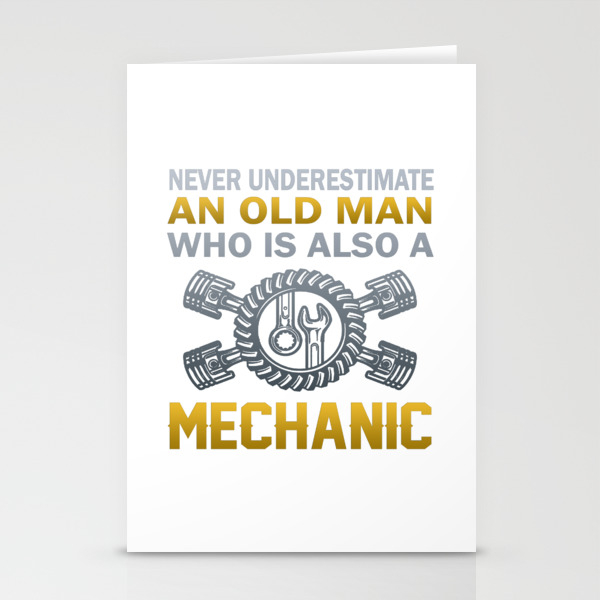 Old Man A Mechanic Stationery Cards By Sophiafashion Society6