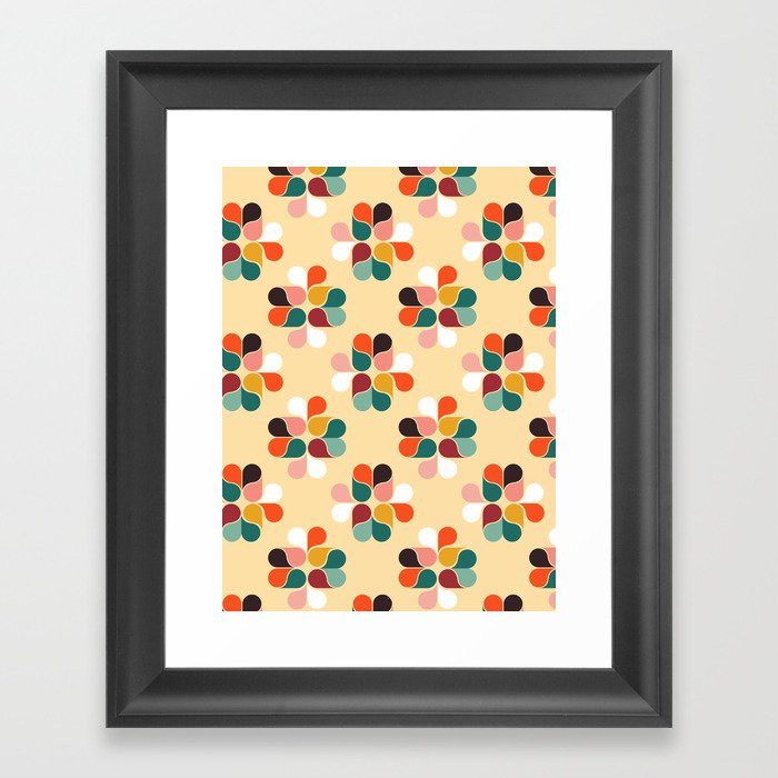 Retro geometry pattern no2 Framed Art Print