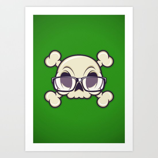 Nerd Skull Art Print