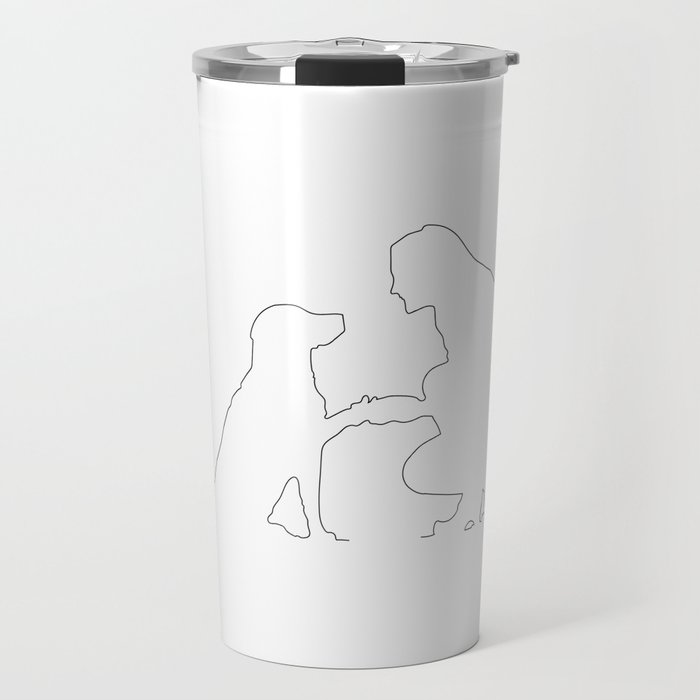 Girls best Friend is her dog - Minimalist line art Travel Mug