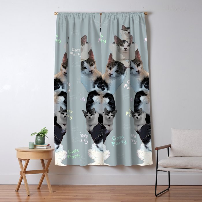 Cats Party Funny Cute Cats Party Children Pet Humor Animals Society6 Blackout Curtain By Designeddreams