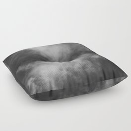 Black and White Celestial Cloud Formation Floor Pillow
