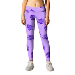 pattern with abstract style bear heads in purples Leggings