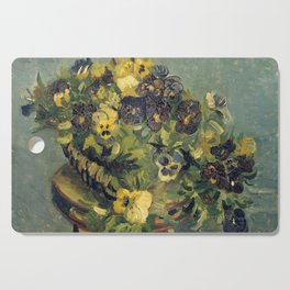 Basket of Pansies on a Table, Vincent van Gogh Cutting Board